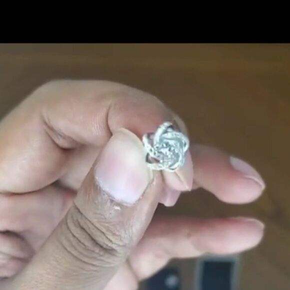 Sterling Silver Flower Stud Earrings, Post Earring - Picture 5 of 6